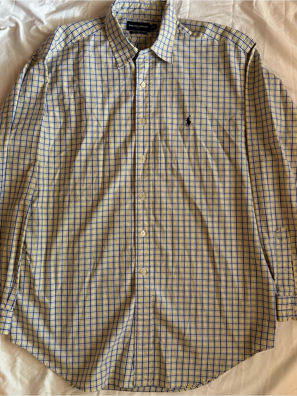 Polo by Ralph Lauren Blue & Yellow Plaid Button-Down Shirt